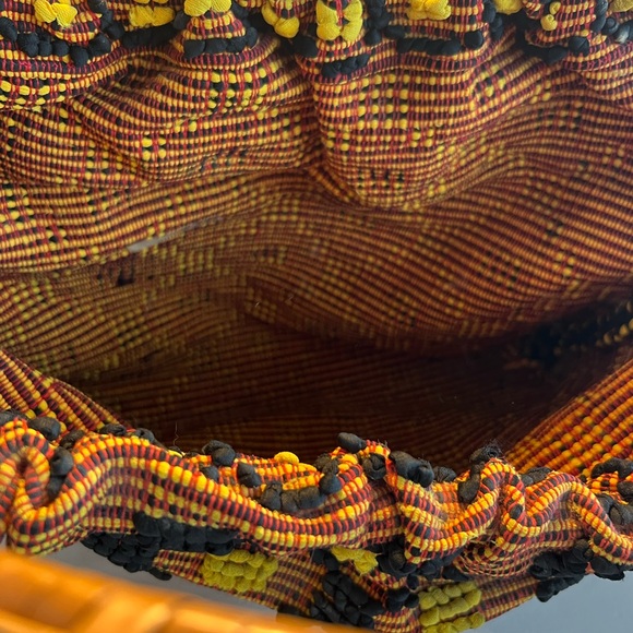 Vintage Yellow & Black Beaded Women’s Tote Bag - Picture 3 of 6